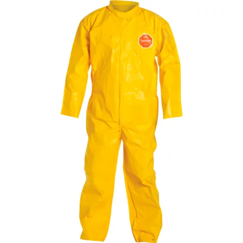 DuPont™ Tychem® 2000, Coverall, Front Zipper, Bound Seams, Yellow, 5X, 12/Qty