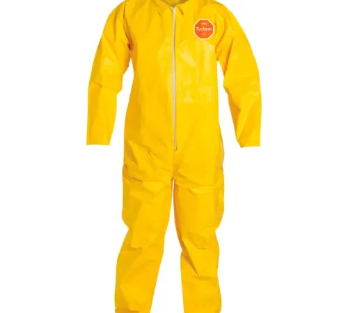 DuPont™ Tychem® 2000, Coverall, Front Zipper, Yellow, 5X, 12/Qty
