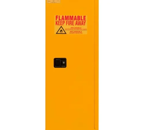Durham Mfg.® Flammable Storage Cabinet, 22 Gallon Cap., 23-7/16"W x 18-3/16"D x 65-1/8"H,Yellow