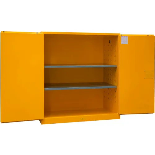 Durham Mfg.® Flammable Storage Cabinet, 120 Gal Cap., 59-3/16"W x 34-3/16"D x 65-1/8"H, Yellow - Image 2