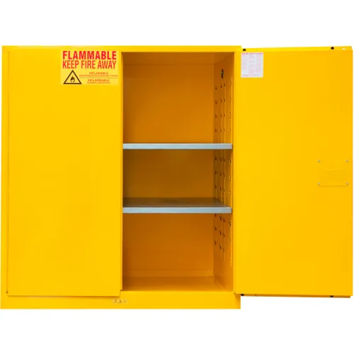 Durham Mfg.® Flammable Storage Cabinet, 120 Gal Cap., 59-3/16"W x 34-3/16"D x 65-1/8"H, Yellow - Image 4