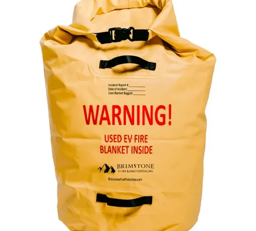 Brimstone Fire Protection Disposal Bag For Used EV Blanket, Safety Yellow
