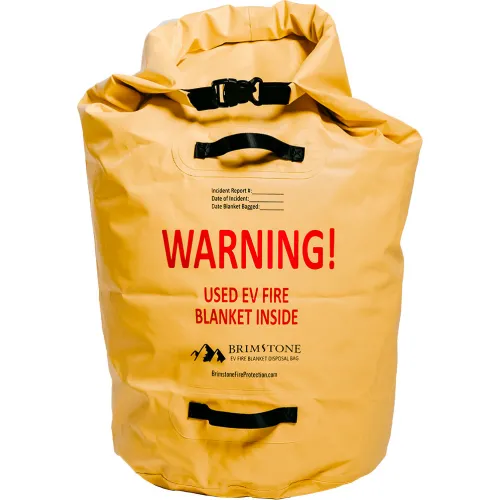 Brimstone Fire Protection Disposal Bag For Used EV Blanket, Safety Yellow