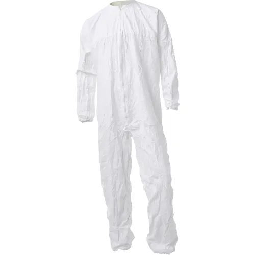 DuPont™ Tyvek® IsoClean® Coverall, Bound Seams, Elastic Wrists & Ankles, White, MD