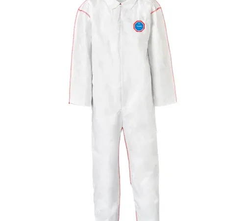 DuPont™ Tyvek 400 SFR Coverall, Open Wrists & Ankle, Storm Flap, Serged Seams, 2XL, White, 25Pk