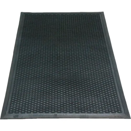 Rubber-Cal "DuraScraper Linear" Commercial Rubber Entrance Door Mat - 3/8 in x 36 in x 60 in - Black - Image 2