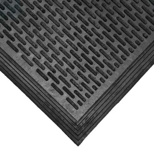 Rubber-Cal "DuraScraper Linear" Commercial Rubber Entrance Door Mat - 3/8 in x 36 in x 60 in - Black - Image 4