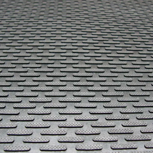 Rubber-Cal "DuraScraper Linear" Commercial Rubber Entrance Door Mat - 3/8 in x 36 in x 60 in - Black - Image 5