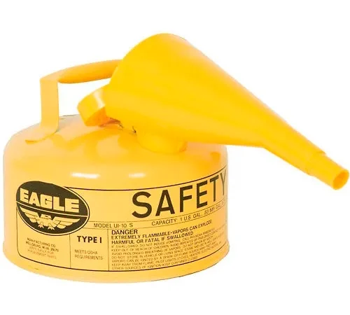 Eagle Type I Safety Can - 1 Gallon with Funnel - Yellow