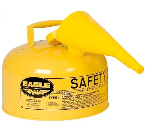 Eagle Type I Safety Can - 2 Gallon with Funnel - Yellow