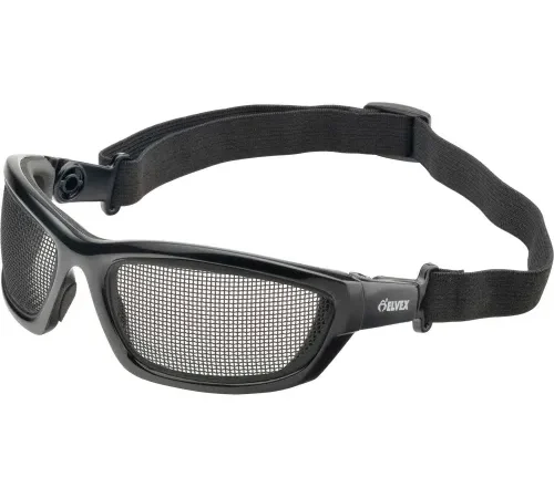 Elvex® AirSpecs" Safety Goggles with Elastic Strap, Black Lens/Frame, Pack of 12 - Pkg Qty 12
