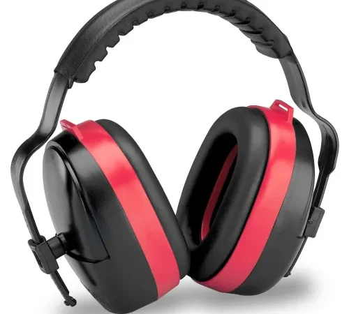 Elvex® MaxiMuff Multi-Position Earmuff, Dielectric, Over-The-Head, NRR 28 dB, Black/Red