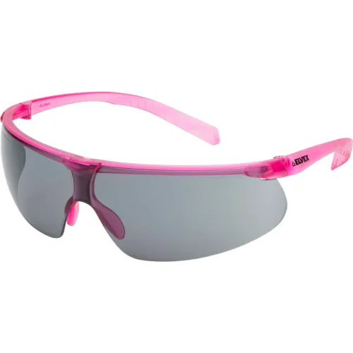 Elvex® Helium 20" Lightweight Safety Glasses, Anti-Fog, Gray Lens, Pink Frame, Pack of 12 - Pkg Qty 12