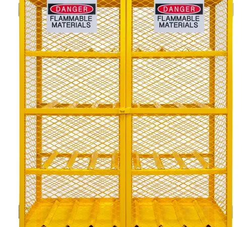 Durham Horizontal Cylinder Storage Cabinet EGCC16-SC-50, Self Close Holds 16 Cylinders