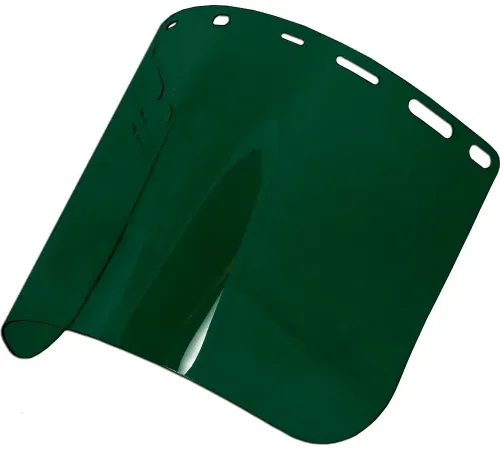 ERB® 8166 Face Shield, PETG, 7-3/4"L x 15-1/2"W x 3/8" Thick, Dark Green, Pack of 20 - Pkg Qty 20