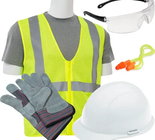 ERB® L3 New Hire Kit with Liberty® Cap & S362 Safety Vest, 2XL, White/Clear/Hi-Viz Lime - Pkg Qty 6