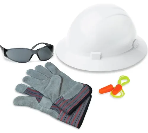 ERB® AFB1 New Hire Kit with Americana® Full Brim Cap & Economy Boas® Lens, White/Gray - Pkg Qty 6