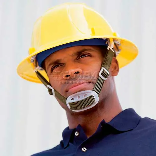 ERB® Hard Hat Chin Strap with Chin Guard, Green, Pack of 12 - Pkg Qty 12