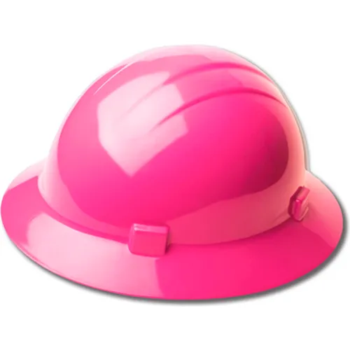 ERB® Americana® Full Brim Safety Helmet, 4-Point Slide-Lock Suspension, Hi-Viz Pink