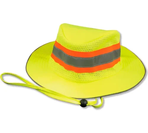 ERB® Aware Wear® S230 Boonie Hat, Polyester, One Size, Hi-Viz Lime
