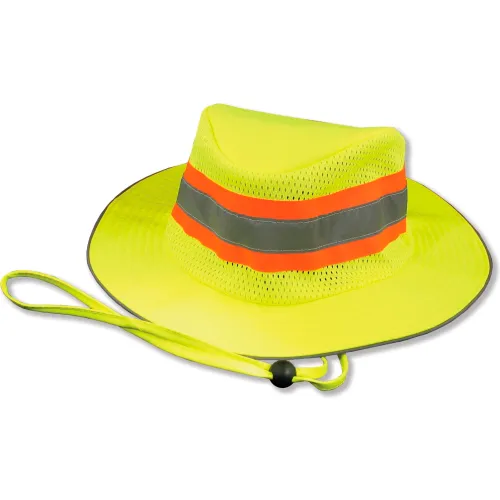 ERB® Aware Wear® S230 Boonie Hat, Polyester, One Size, Hi-Viz Lime