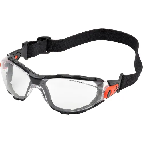 Delta Plus Go-Specs" Full Frame Safety Glasses, Clear AF/PC Lens w/ Elastic Fabric Strap