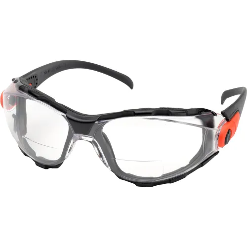 Delta Plus RX Go-Specs" .0 Full Frame Safety Glasses, Clear AF/HC Lens, Black /Orange