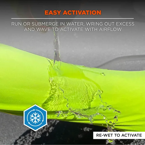 Ergodyne® Chill-Its® 6688 Cooling Hi-Vis Sun T-Shirt w/ UV Protection, Class 2, 3XL, Lime - Image 3