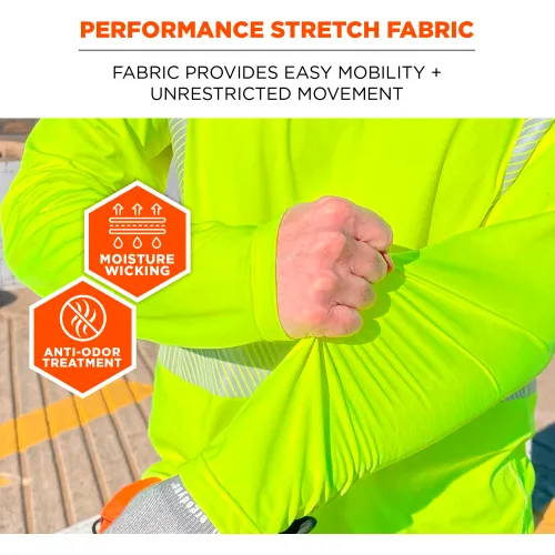 Ergodyne® Chill-Its® 6688 Cooling Hi-Vis Sun T-Shirt w/ UV Protection, Class 2, 3XL, Lime - Image 5
