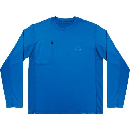 Ergodyne® Chill-Its 6689 Cooling Long Sleeve Sun Shirt w/ UV Protection, 2XL, Blue