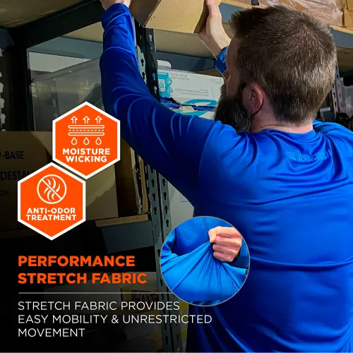 Ergodyne® Chill-Its 6689 Cooling Long Sleeve Sun Shirt w/ UV Protection, 2XL, Blue - Image 5