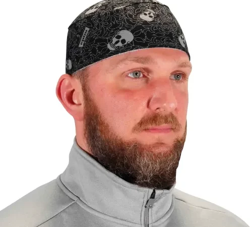 Ergodyne® Chill-Its® 6630 High-Performance Terry Cloth Skull Cap, Skulls - Pkg Qty 6