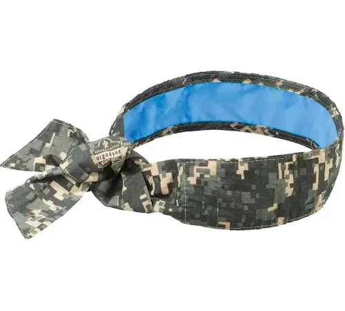 Ergodyne® Chill-Its® 6705CT Evap. Cooling Bandana w/ Built-In Cooling Towel, Tie, Camo - Pkg Qty 6