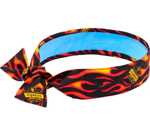Ergodyne® Chill-Its® 6705CT Evaporative Cooling Bandana w/ Built-In Cooling Towel, Flames - Pkg Qty 6