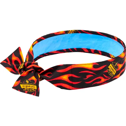 Ergodyne® Chill-Its® 6705CT Evaporative Cooling Bandana w/ Built-In Cooling Towel, Flames - Pkg Qty 6