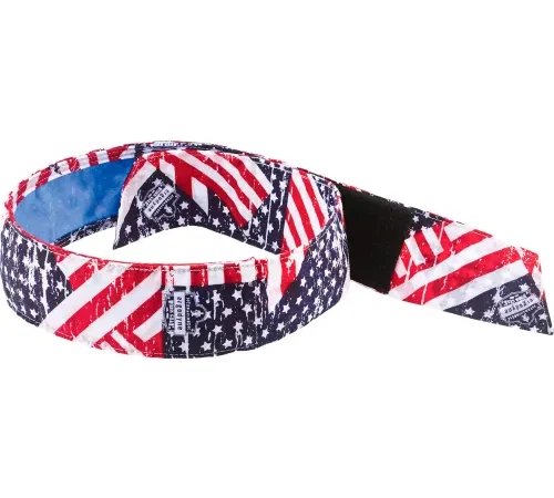 Ergodyne Chill-Its® Evap. Cooling Bandana w/ Built-In Cooling Towel, Stars & Stripes, 12571 - Pkg Qty 6