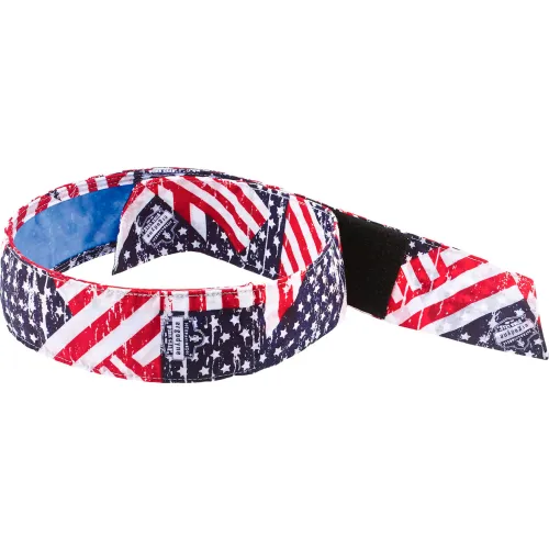 Ergodyne Chill-Its® Evap. Cooling Bandana w/ Built-In Cooling Towel, Stars & Stripes, 12571 - Pkg Qty 6