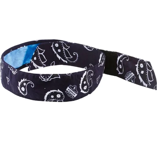Ergodyne Chill-Its® Evap. Cooling Bandana w/ Built-In Cooling Towel, Navy Western, 12574 - Pkg Qty 6