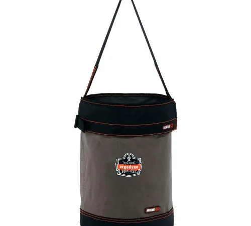 Ergodyne® Arsenal® 5930T Web Handle Canvas Hoist Bucket & Top, Large, Gray
