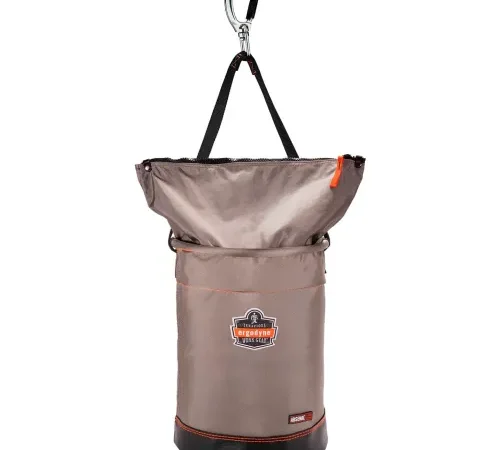 Ergodyne® Arsenal® 5974 Hoist Bucket Tool Bag w/ Swivelling Carabiner & Zipper, Lrg, Gry