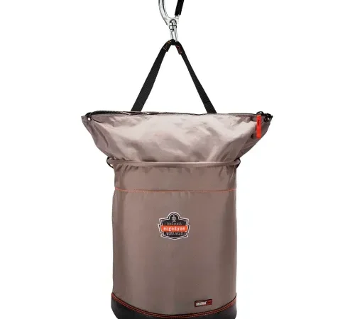 Ergodyne® Arsenal® 5976 Hoist Bucket Tool Bag w/ Swivelling Carabiner & Zipper, XL, Gray