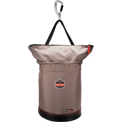 Ergodyne® Arsenal® 5976 Hoist Bucket Tool Bag w/ Swivelling Carabiner & Zipper, XL, Gray