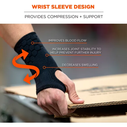 Ergodyne® ProFlex® 660 Wrist Support Sleeve, Ambidextrous, S, Black - Image 2