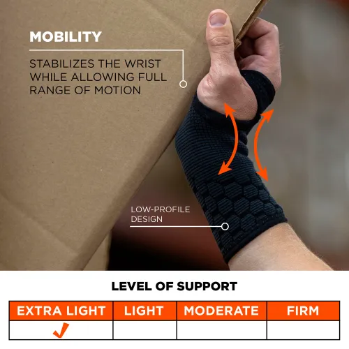 Ergodyne® ProFlex® 660 Wrist Support Sleeve, Ambidextrous, S, Black - Image 3