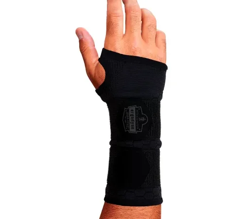 Ergodyne® ProFlex® 685 Double Strap Wrist Support Sleeve, Ambidextrous, S, Black