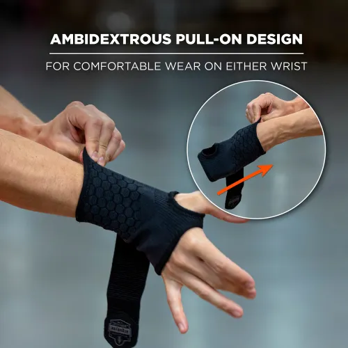 Ergodyne® ProFlex® 680 Single Strap Wrist Support Sleeve, Ambidextrous, M, Black - Image 3