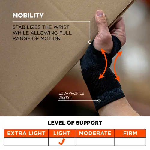 Ergodyne® ProFlex® 680 Single Strap Wrist Support Sleeve, Ambidextrous, M, Black - Image 4