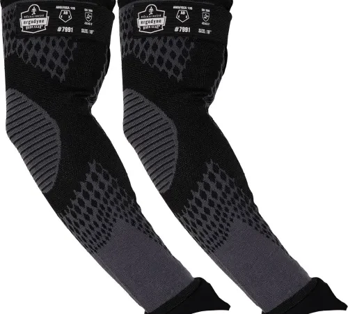 Ergodyne® ProFlex® 7991 Cut-Resistant Protective Arm Sleeves, ANSI A9, 18"L, Black