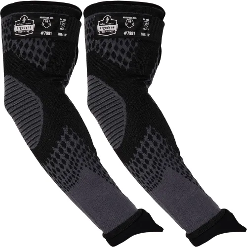 Ergodyne® ProFlex® 7991 Cut-Resistant Protective Arm Sleeves, ANSI A9, 18"L, Black