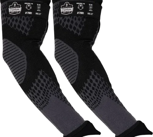 Ergodyne® ProFlex® 7991 Cut-Resistant Protective Arm Sleeves, ANSI A9, 22"L, Black